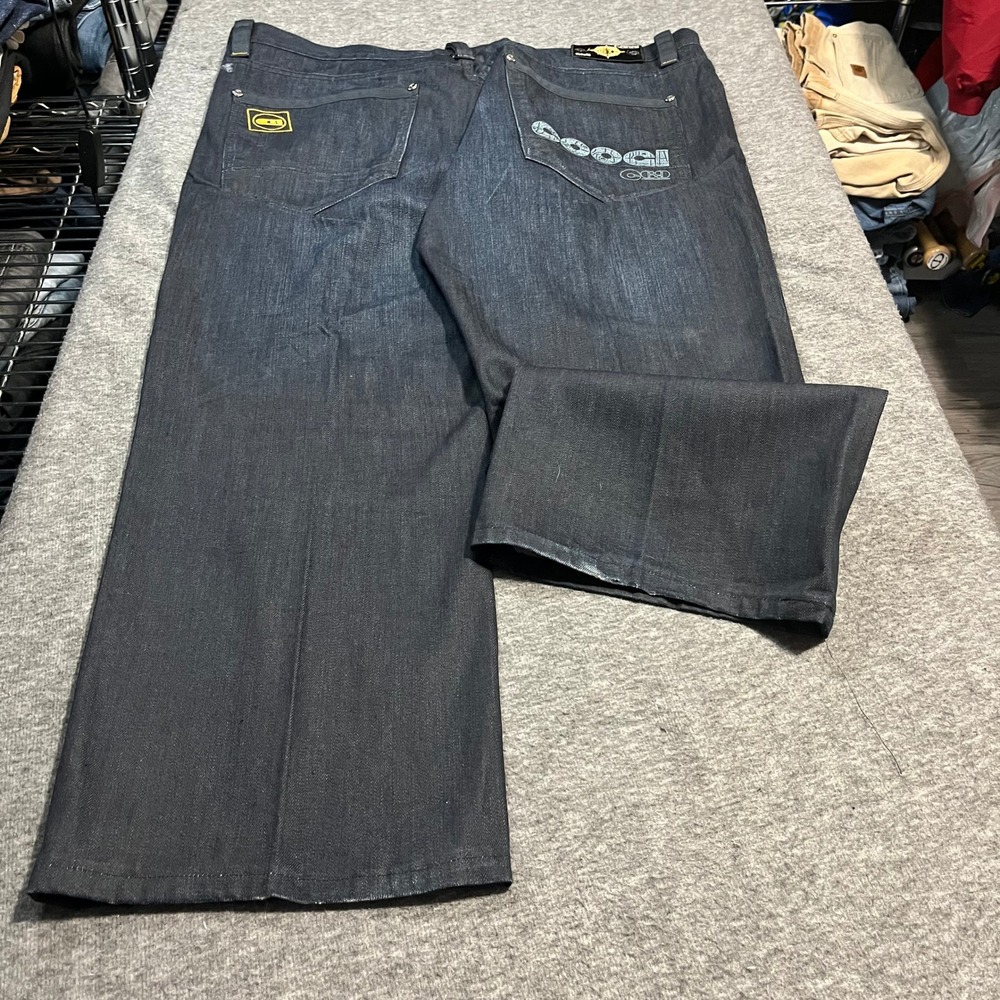 Coogi Australia C69 Baggy Embroidered Jeans Mens 42x35 Indigo Streetwear Y2K
